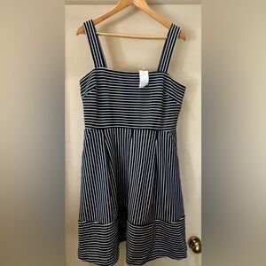 Banana Republic Navy and White Striped Dress